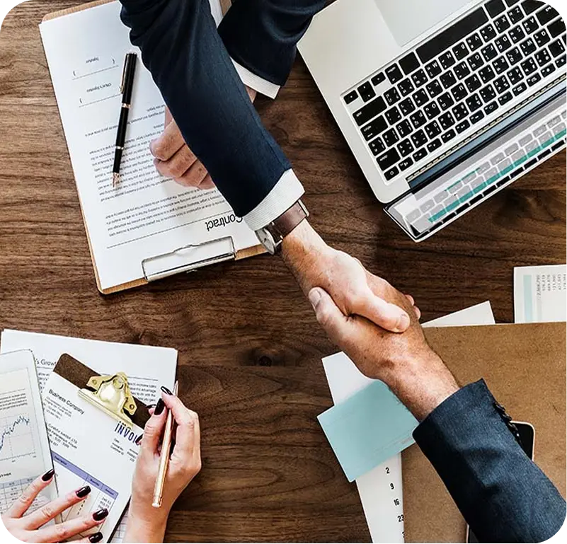 two business people shaking hands